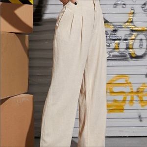 New Without Tags - Linen Blend High Waist Pants - Sz S